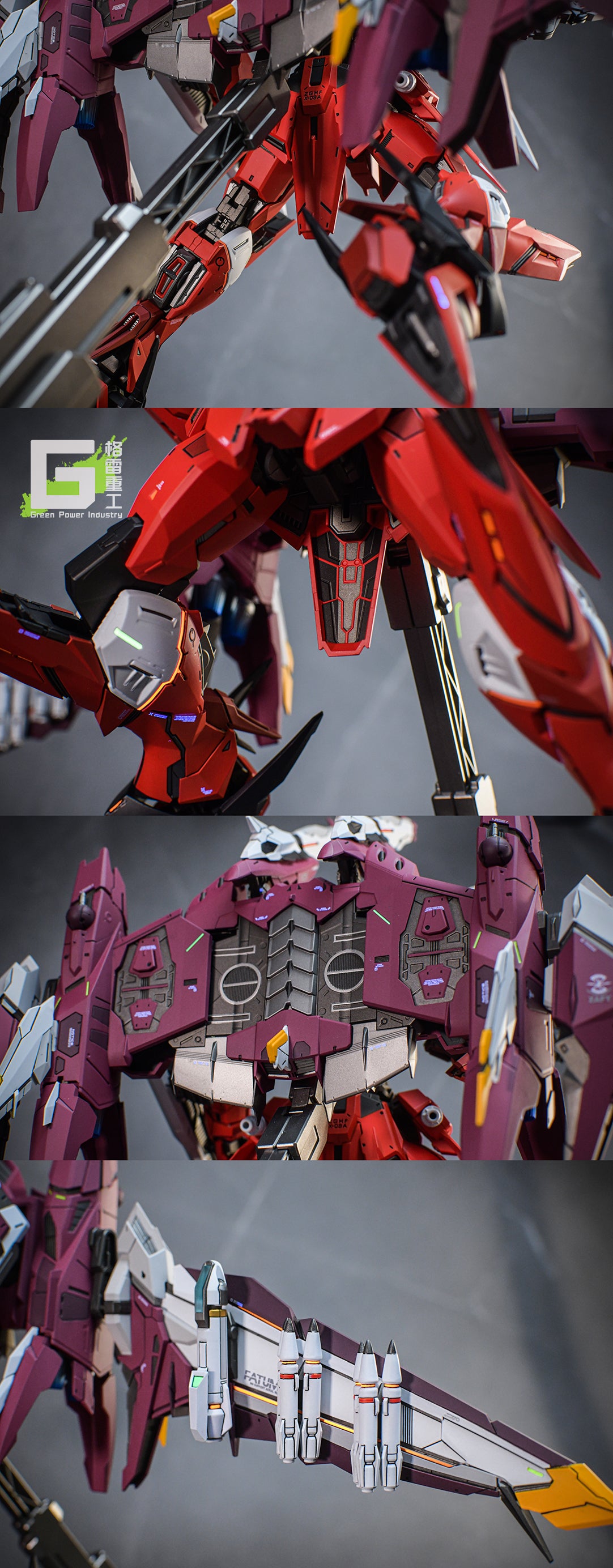 BANDAI MG ZGMF-X09A JUSTICE GUNDAM WITH FORTUNE MEOW STUDIO GK MODIFICATION VER.RED