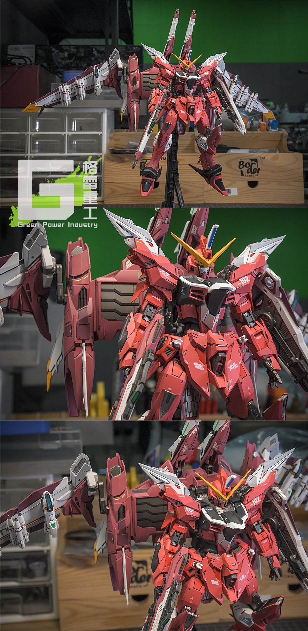 BANDAI MG ZGMF-X09A JUSTICE GUNDAM WITH FORTUNE MEOW STUDIO GK MODIFICATION VER.PINK