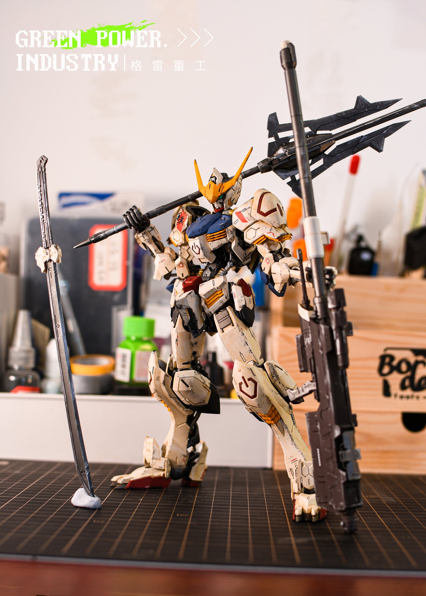 BANDAI MG ASW-G-08 BARBATOS GUNDAM BATTLE DAMAGE EFFECT