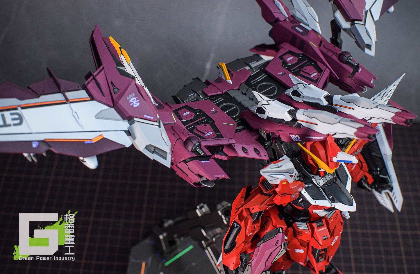 BANDAI MG ZGMF-X09A JUSTICE GUNDAM WITH FORTUNE MEOW STUDIO GK MODIFICATION VER.RED