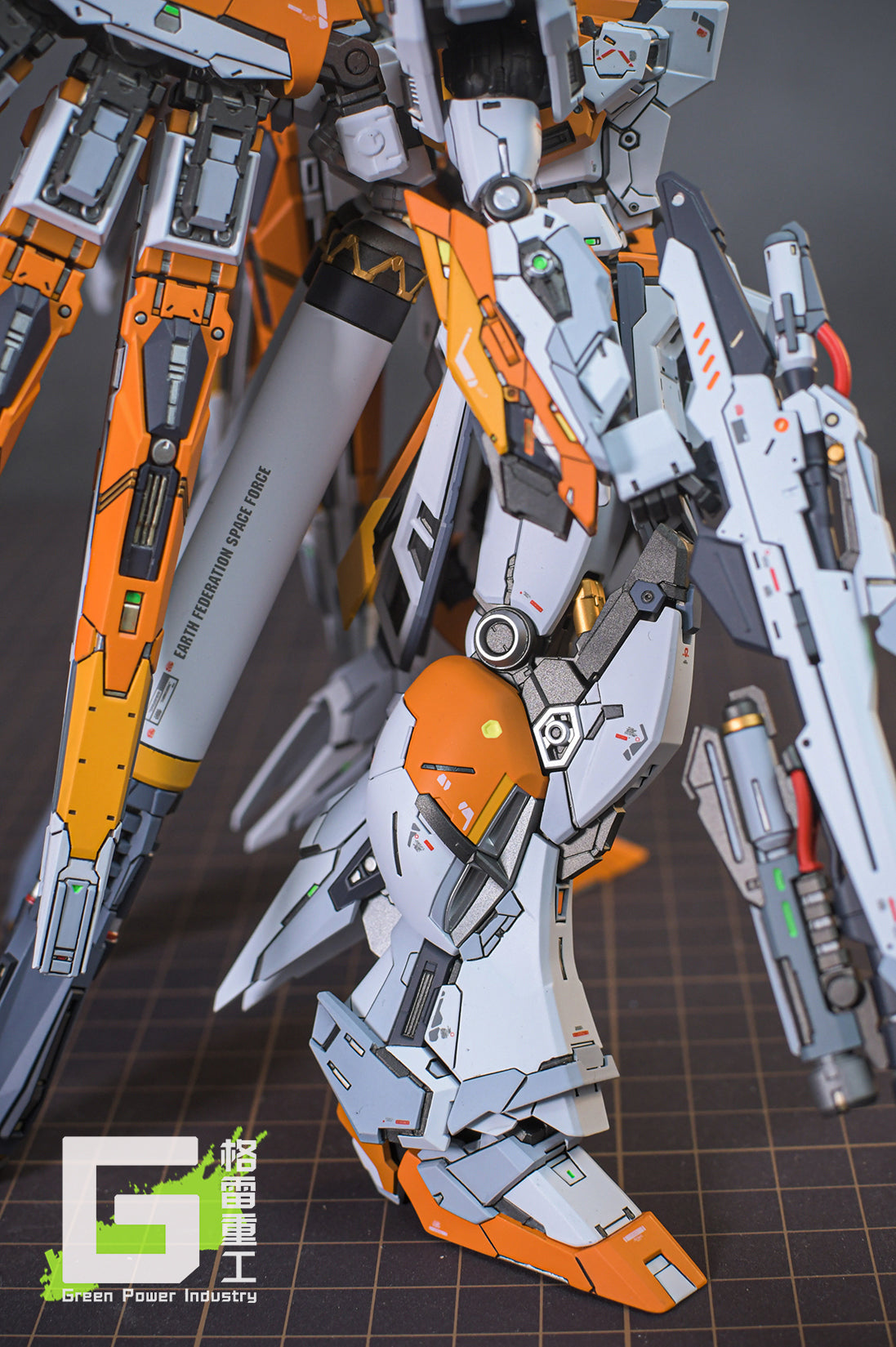 BANDAI RG RX-93-V2 HI-V(Nu) GUNDAM WITH FORTUNE MEOW STUDIO GK MODIFICATION VER.ORANGE