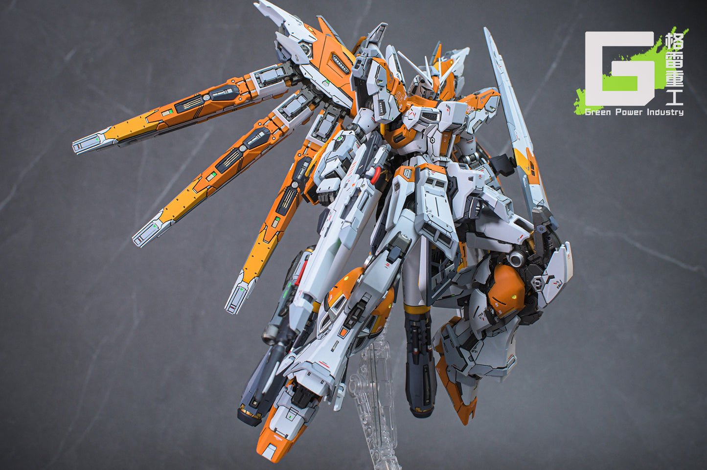 BANDAI RG RX-93-V2 HI-V(Nu) GUNDAM WITH FORTUNE MEOW STUDIO GK MODIFICATION VER.ORANGE