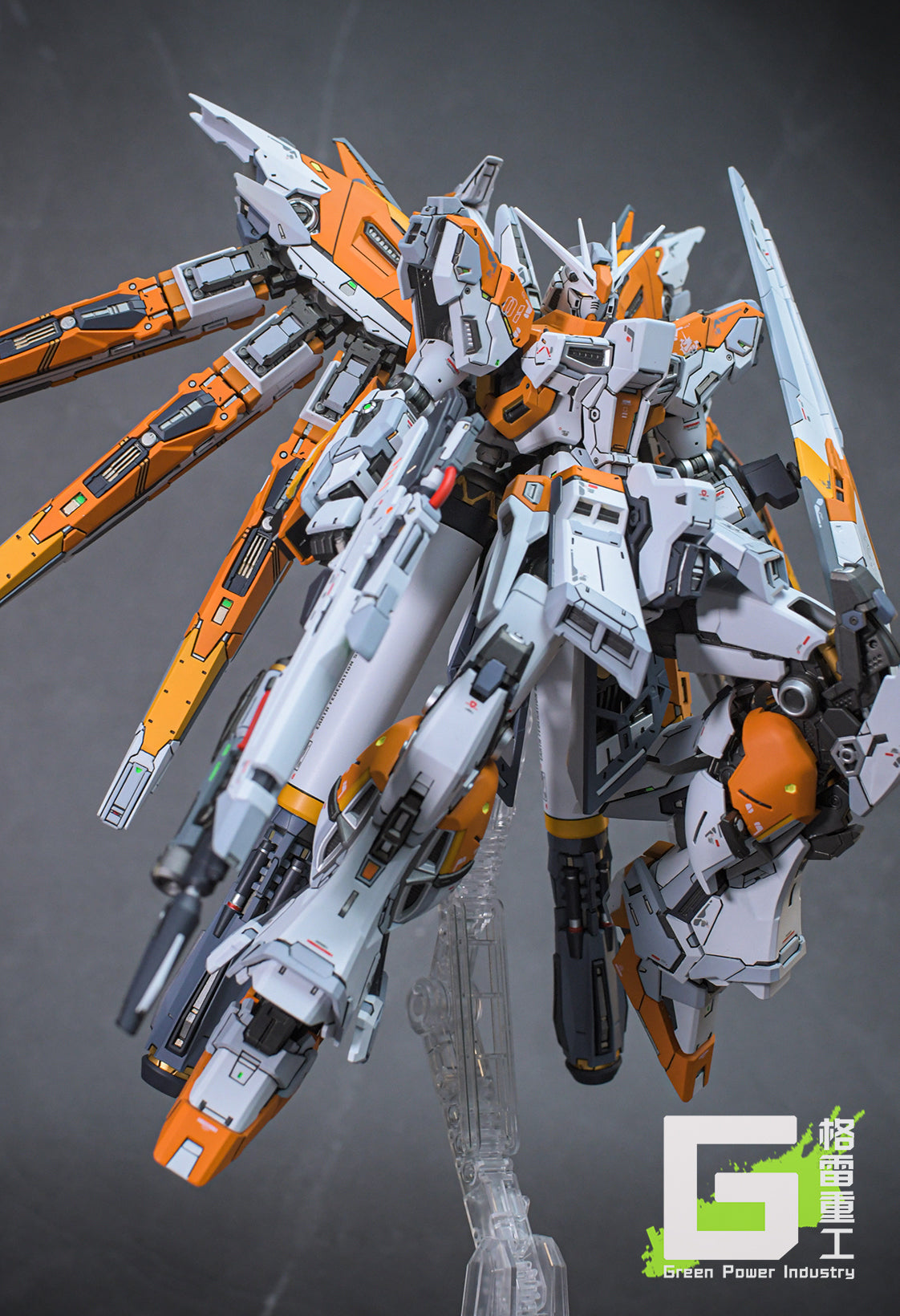BANDAI RG RX-93-V2 HI-V(Nu) GUNDAM WITH FORTUNE MEOW STUDIO GK MODIFICATION VER.ORANGE