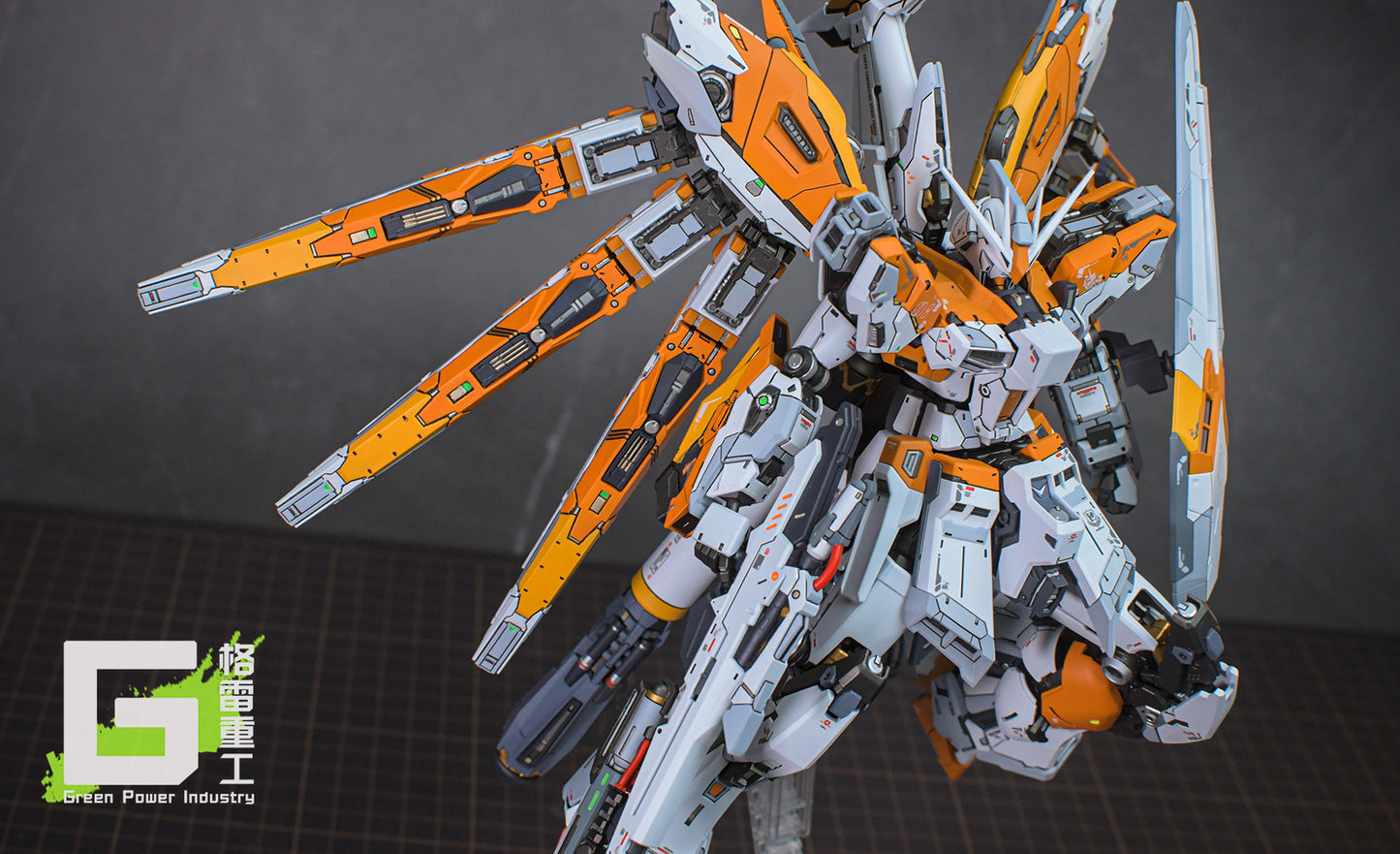 BANDAI RG RX-93-V2 HI-V(Nu) GUNDAM WITH FORTUNE MEOW STUDIO GK MODIFICATION VER.ORANGE