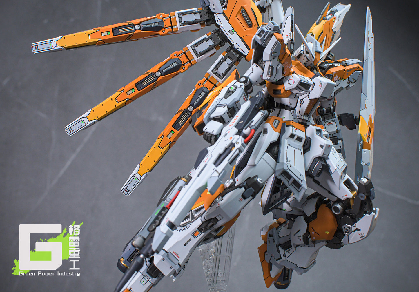 BANDAI RG RX-93-V2 HI-V(Nu) GUNDAM WITH FORTUNE MEOW STUDIO GK MODIFICATION VER.ORANGE