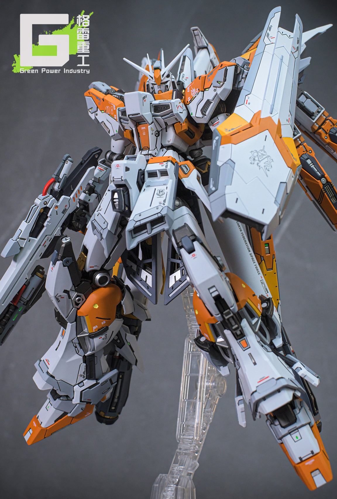 BANDAI RG RX-93-V2 HI-V(Nu) GUNDAM WITH FORTUNE MEOW STUDIO GK MODIFICATION VER.ORANGE