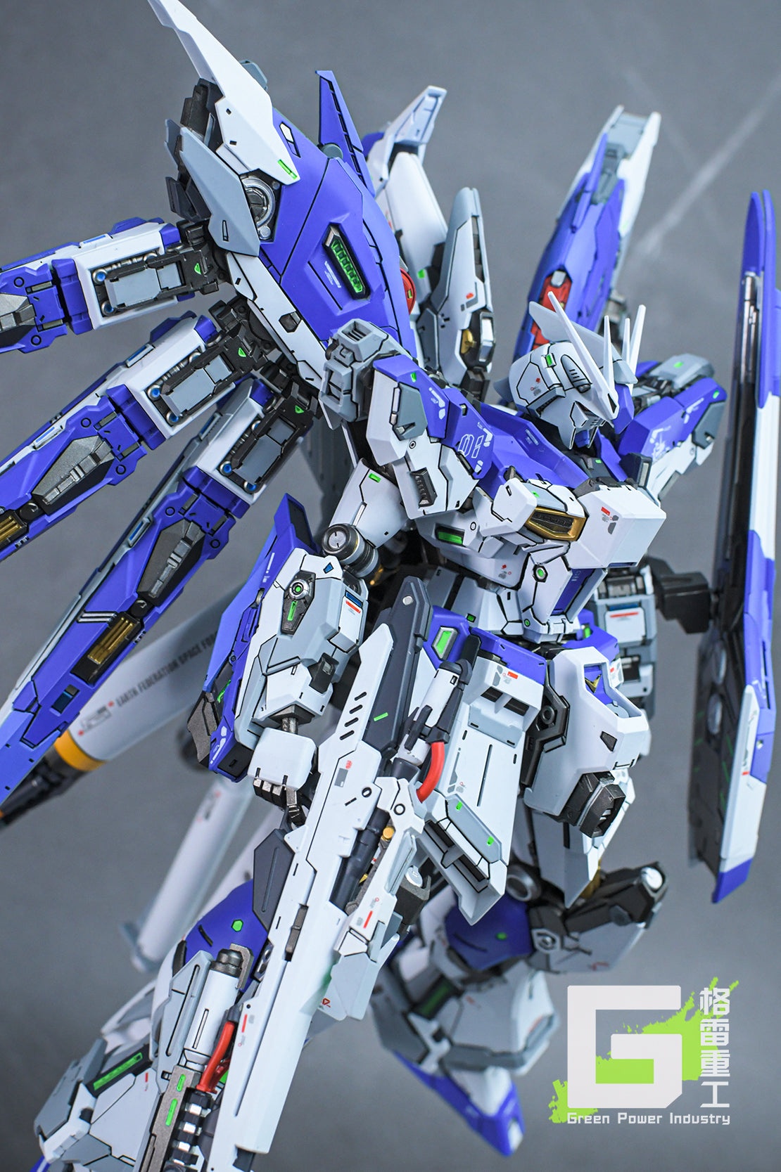 BANDAI RG RX-93-V2 HI-V(Nu) GUNDAM WITH FORTUNE MEOW STUDIO GK MODIFICATION VER.BLUE