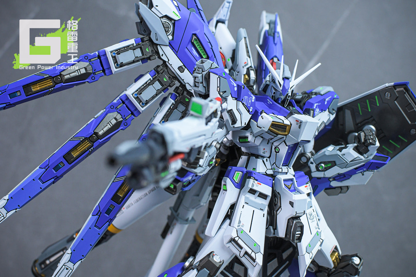 BANDAI RG RX-93-V2 HI-V(Nu) GUNDAM WITH FORTUNE MEOW STUDIO GK MODIFICATION VER.BLUE