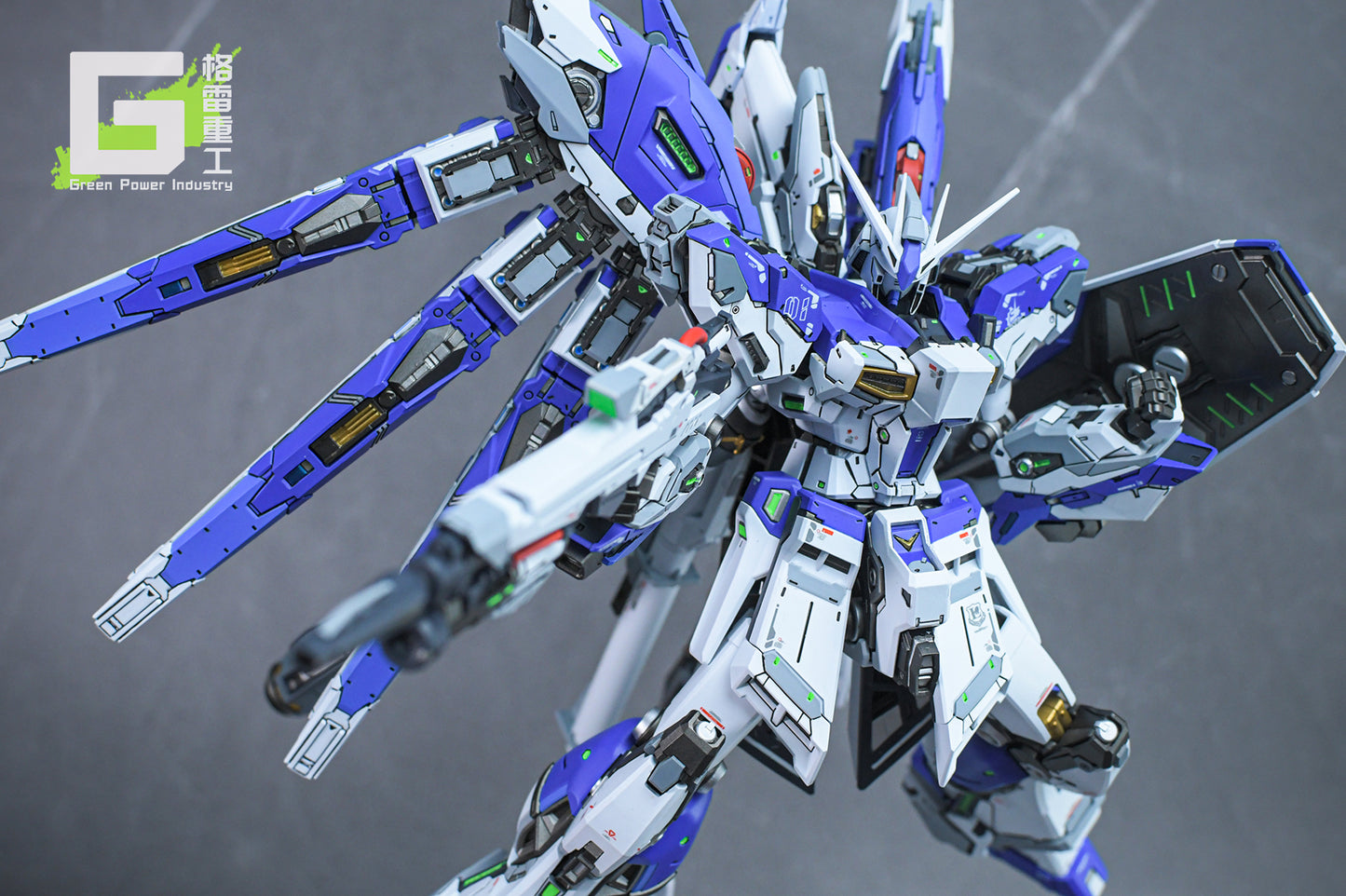 BANDAI RG RX-93-V2 HI-V(Nu) GUNDAM WITH FORTUNE MEOW STUDIO GK MODIFICATION VER.BLUE