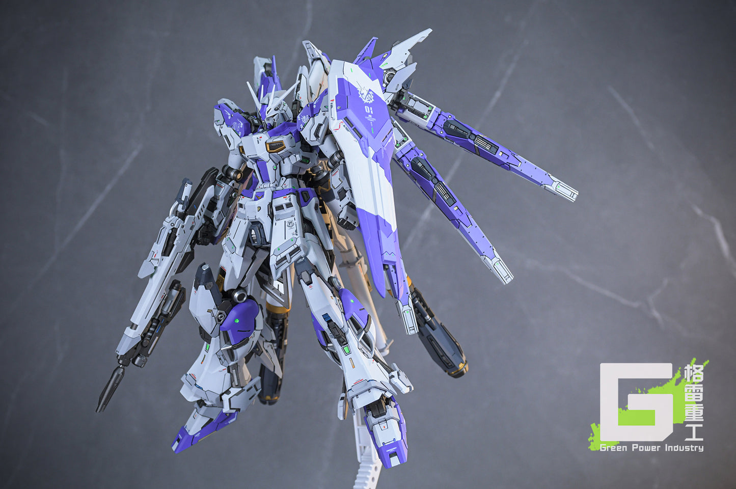 BANDAI RG RX-93-V2 HI-V(Nu) GUNDAM WITH FORTUNE MEOW STUDIO GK MODIFICATION VER.VIOLET