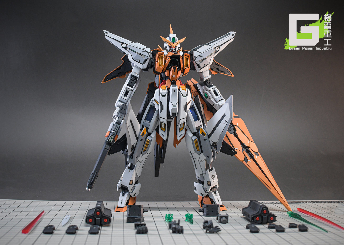BANDAI MG GN-003 KYRIOS GUNDAM WITH FORTUNE MEOW STUDIO GK MODIFICATION