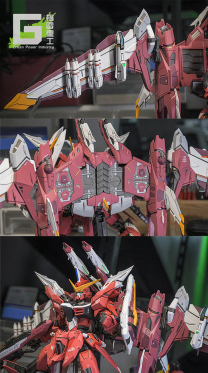 BANDAI MG ZGMF-X09A JUSTICE GUNDAM WITH FORTUNE MEOW STUDIO GK MODIFICATION VER.PINK